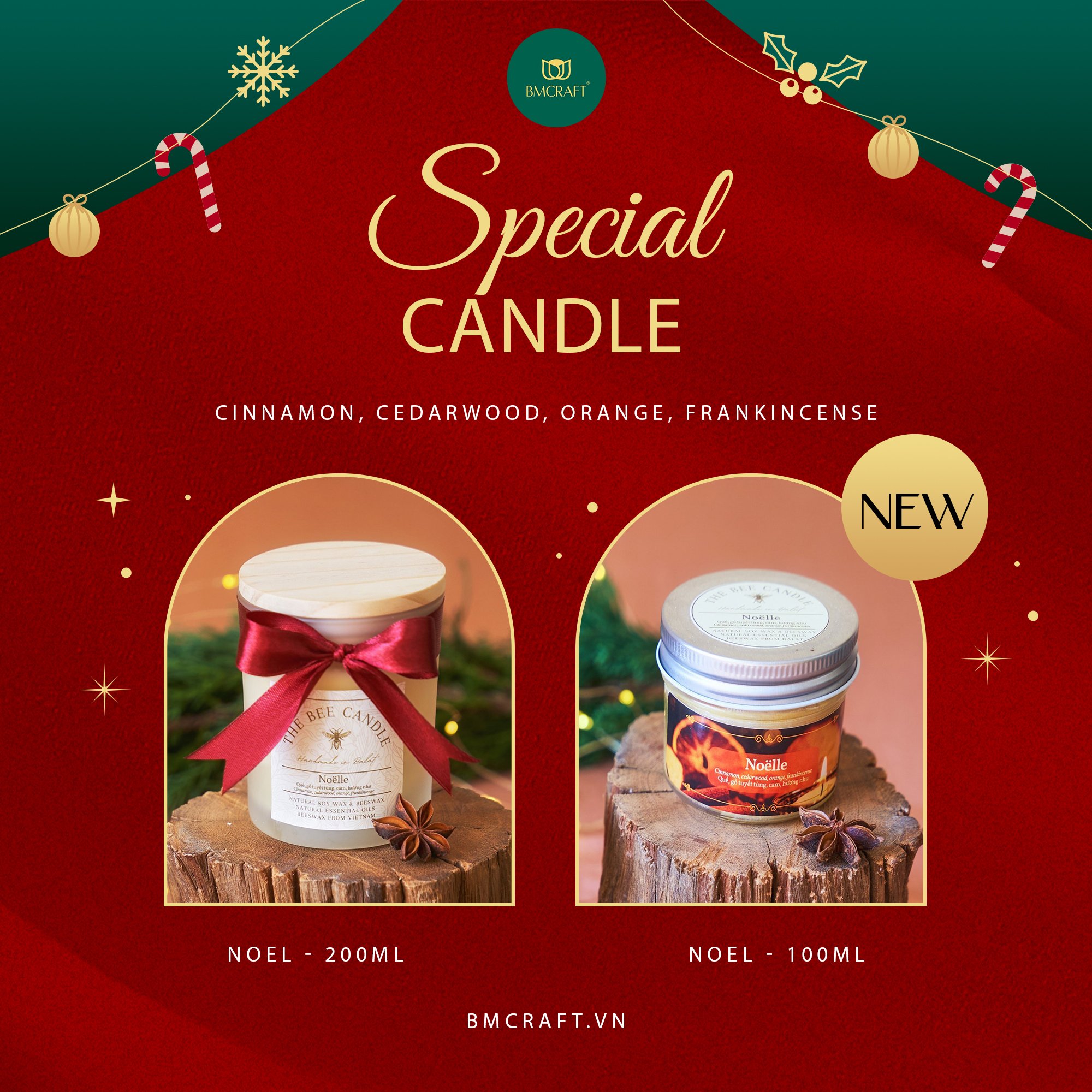 Nến Thơm Thiên Nhiên - Mùi Noel - 100ml