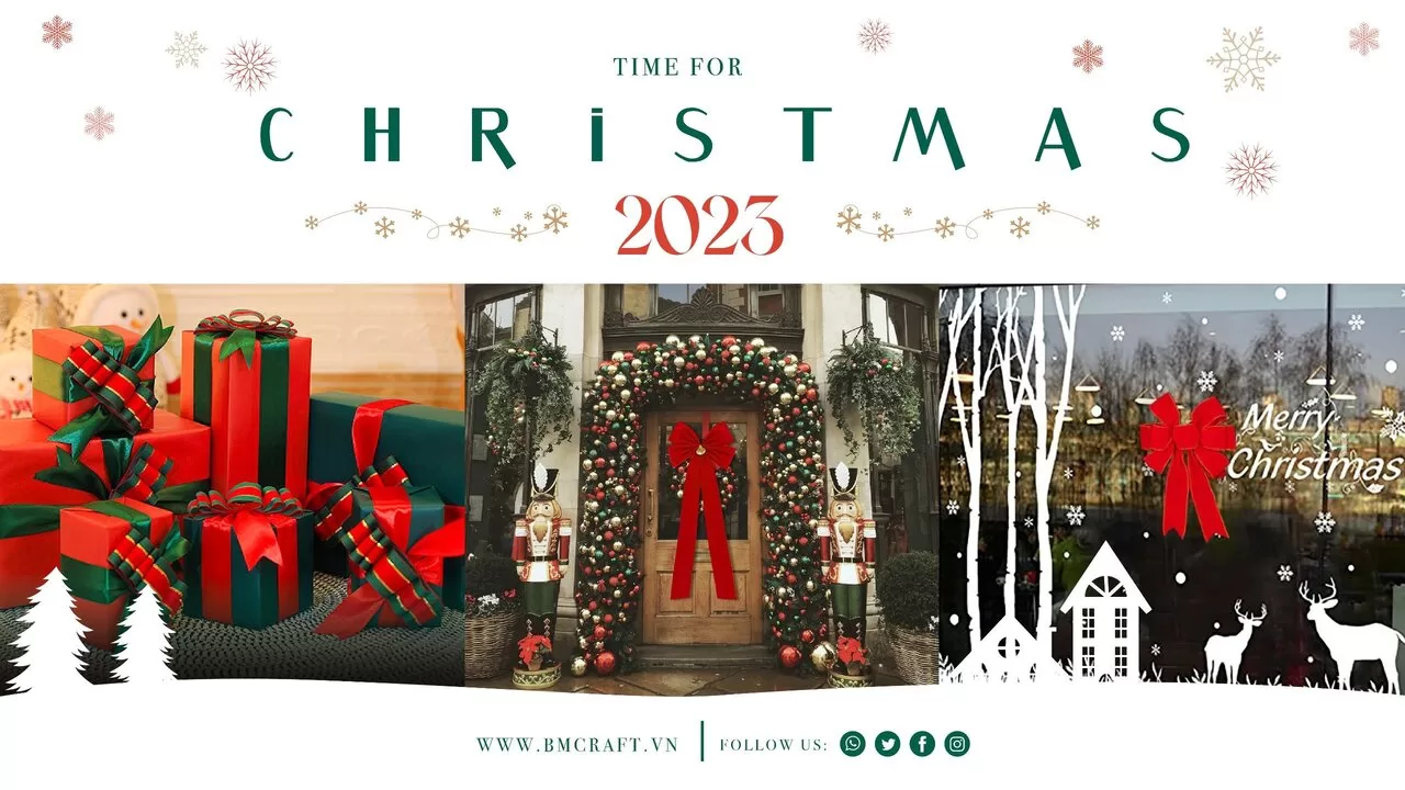 Bộ Hộp Quà Trang Trí Giáng Sinh 2023