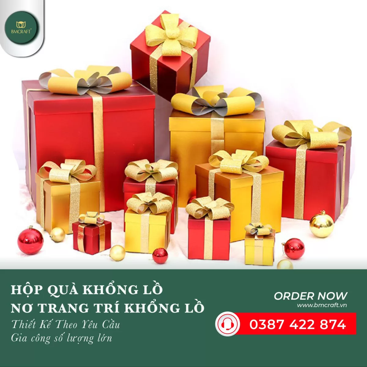 hộp quà trang trí giáng sinh khổng lồ