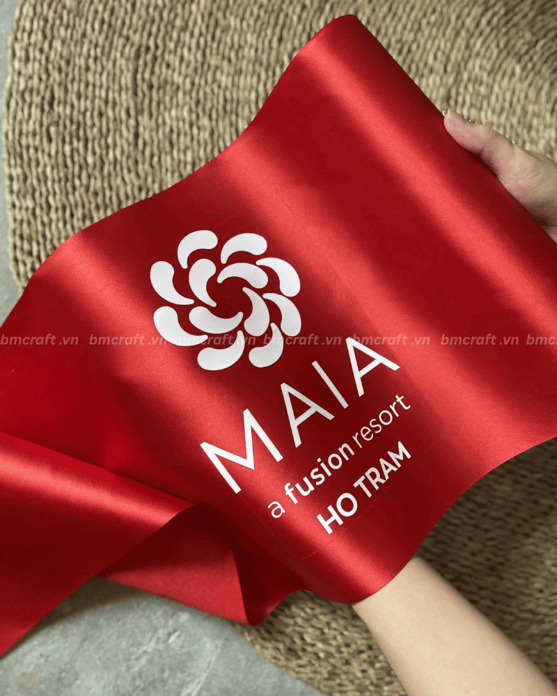 nơ băng khai trương in ấn theo yêu cầu